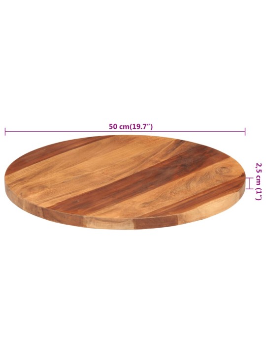 Stolní deska masivní akáciové dřevo kulatá 25–27 mm 50 cm