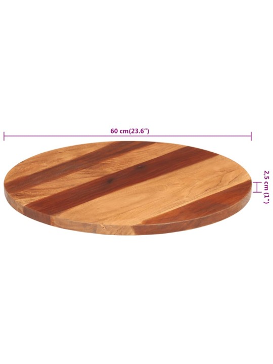 Stolní deska masivní akáciové dřevo kulatá 25–27 mm 60 cm