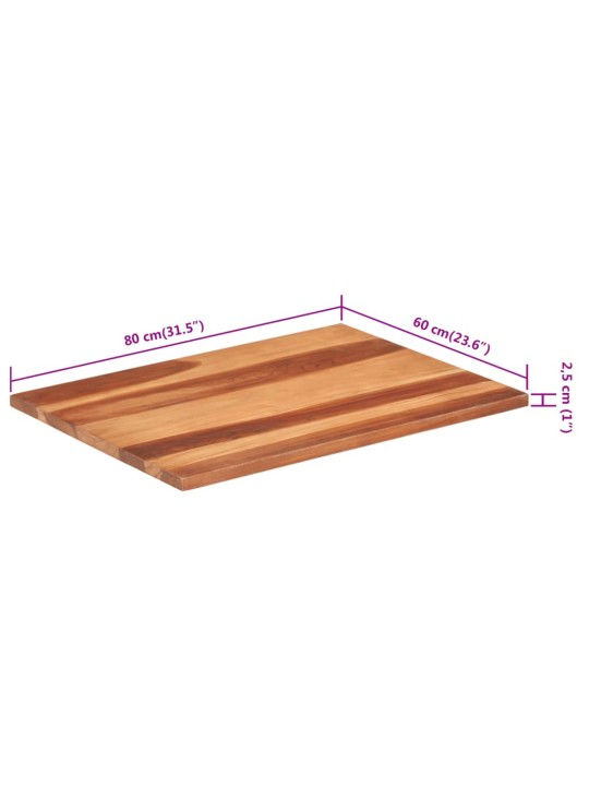 Stolní deska masivní akáciové dřevo 25–27 mm 60 x 80 cm