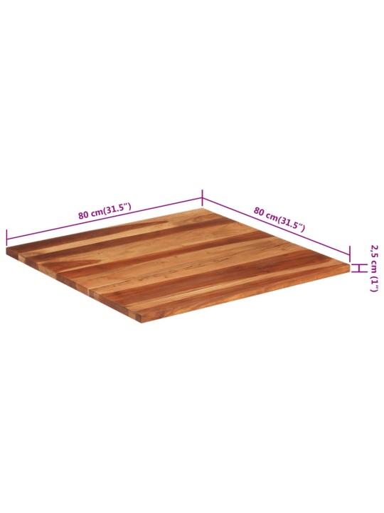 Stolní deska masivní akáciové dřevo 25–27 mm 80 x 80 cm