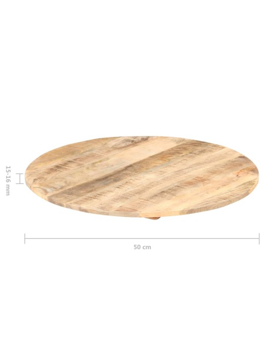 Stolní deska masivní mangovníkové dřevo kulatá 15–16 mm 50 cm