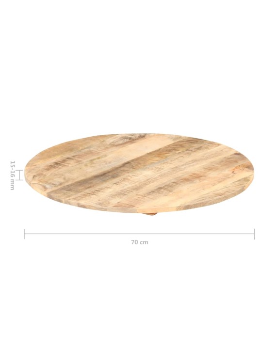 Stolní deska masivní mangovníkové dřevo kulatá 15–16 mm 70 cm