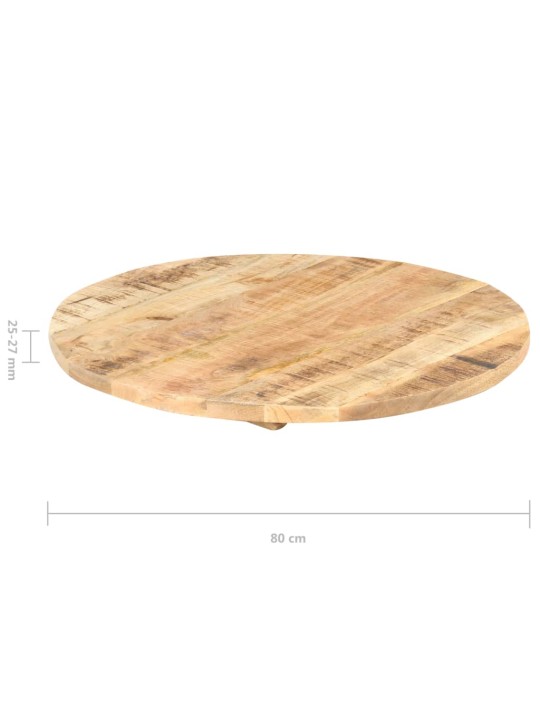 Stolní deska masivní mangovníkové dřevo kulatá 25–27 mm 80 cm