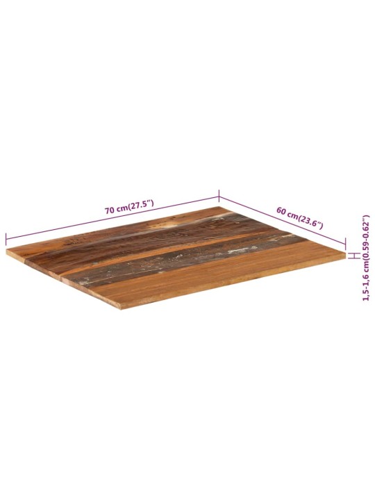 Obdélníková stolní deska 60×70 cm 15–16 mm recyklované dřevo