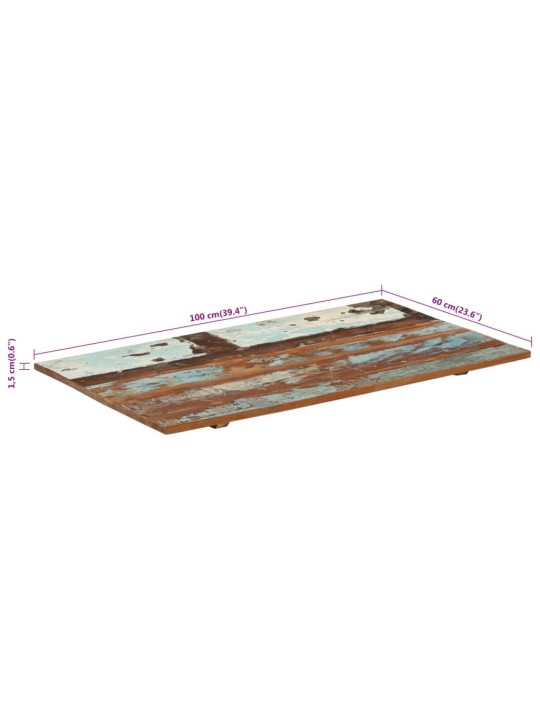 Obdélníková stolní deska 60×100 cm 15–16 mm recyklované dřevo