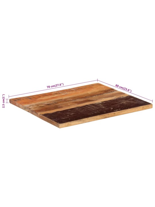 Obdélníková stolní deska 60×70 cm 25–27 mm recyklované dřevo