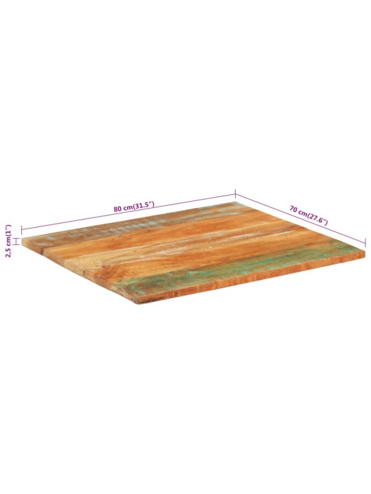 Stolní deska obdélník 70x80cm 25–27mm masivní recyklované dřevo