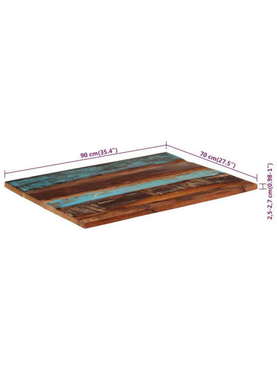 Stolní deska obdélník 70x90cm 25–27mm masivní recyklované dřevo