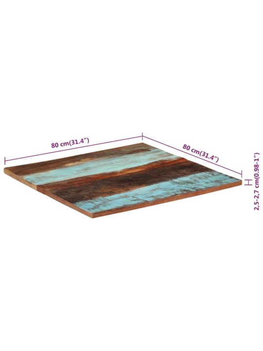 Stolní deska čtverec 80x80 cm 25–27mm masivní recyklované dřevo