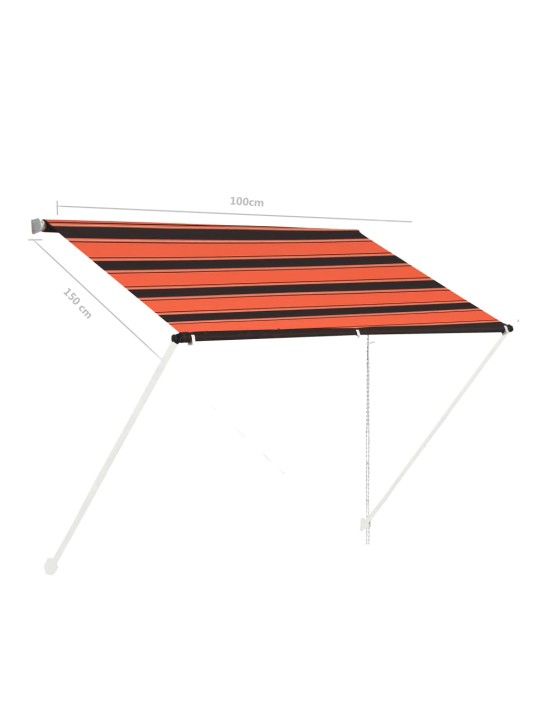Zatahovací markýza 100 x 150 cm oranžovo-hnědá