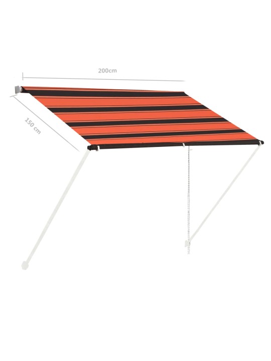 Zatahovací markýza 200 x 150 cm oranžovo-hnědá