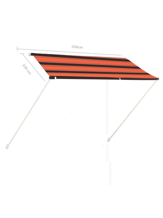 Zatahovací markýza 250 x 150 cm oranžovo-hnědá