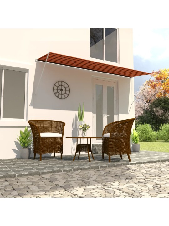Zatahovací markýza 400 x 150 cm oranžovo-hnědá
