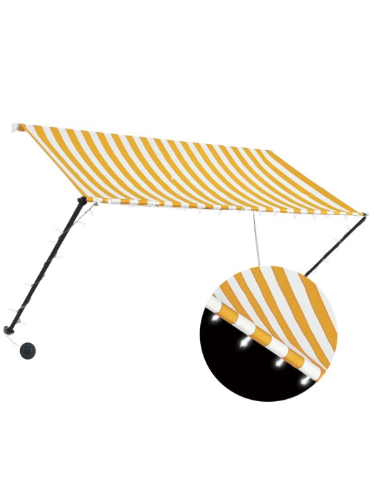 Zatahovací markýza s LED světlem 250 x 150 cm žlutobílá