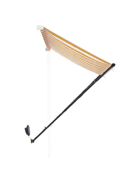 Zatahovací markýza s LED světlem 250 x 150 cm žlutobílá