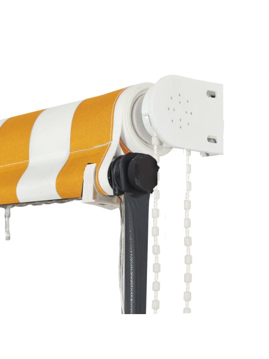 Zatahovací markýza s LED světlem 250 x 150 cm žlutobílá