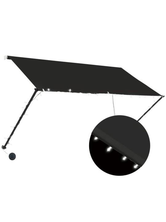 Zatahovací markýza s LED 250 x 150 cm antracitová