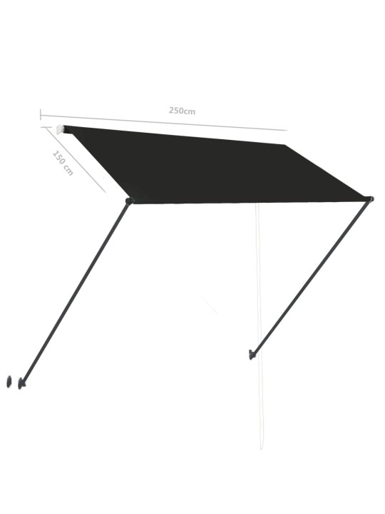 Zatahovací markýza s LED 250 x 150 cm antracitová
