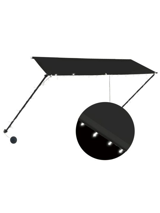 Zatahovací markýza s LED světlem 300 x 150 cm antracitová