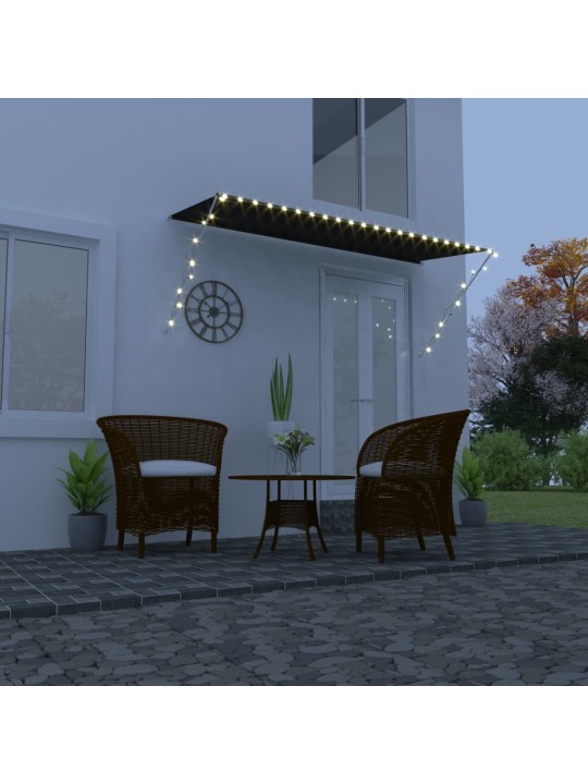 Zatahovací markýza s LED světlem 300 x 150 cm antracitová