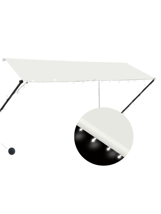 Zatahovací markýza s LED světlem 300 x 150 cm krémová