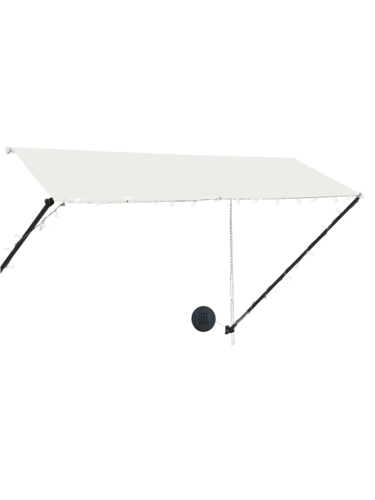 Zatahovací markýza s LED světlem 300 x 150 cm krémová