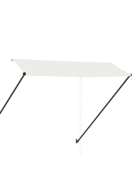 Zatahovací markýza s LED světlem 300 x 150 cm krémová