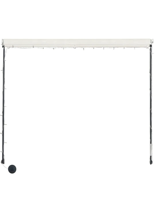 Zatahovací markýza s LED světlem 300 x 150 cm krémová