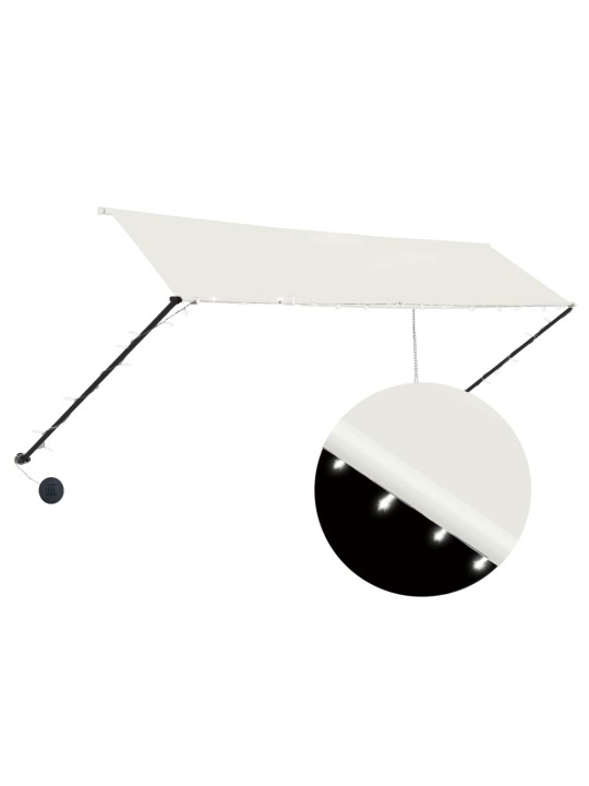 Zatahovací markýza s LED světlem 350 x 150 cm krémová