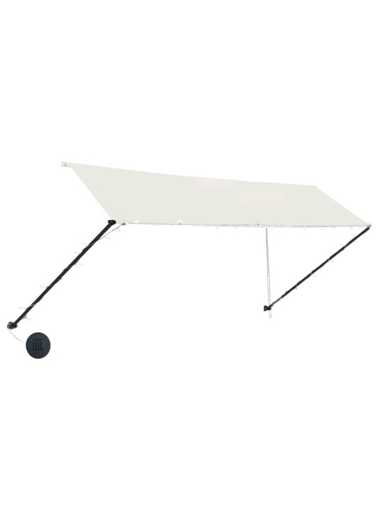 Zatahovací markýza s LED světlem 350 x 150 cm krémová