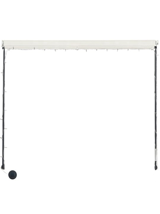 Zatahovací markýza s LED světlem 350 x 150 cm krémová