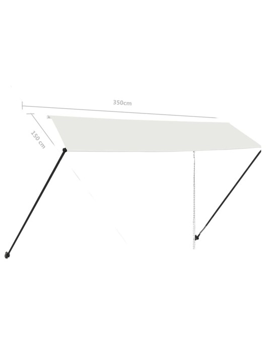 Zatahovací markýza s LED světlem 350 x 150 cm krémová