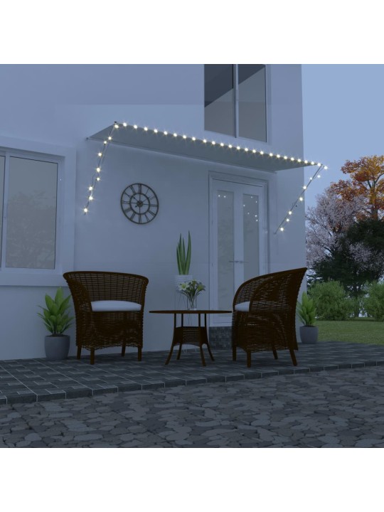 Zatahovací markýza s LED světlem 350 x 150 cm krémová