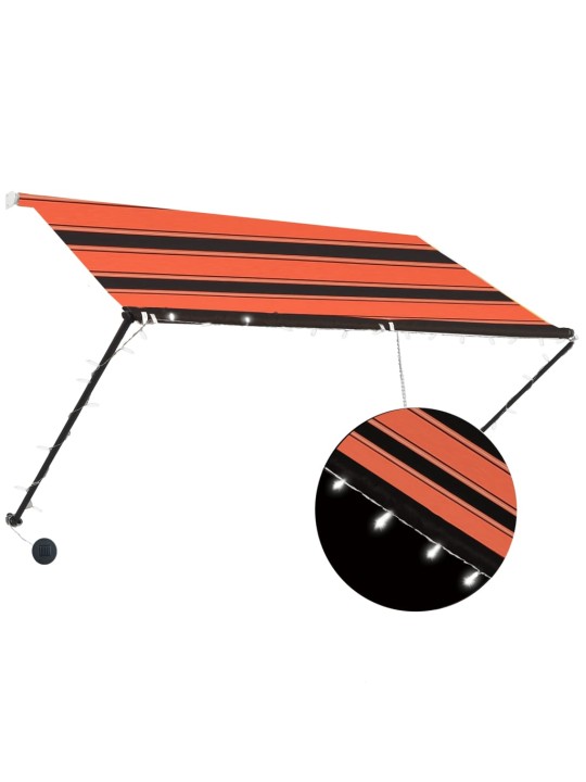 Zatahovací markýza s LED světlem 250 x 150 cm oranžovo-hnědá