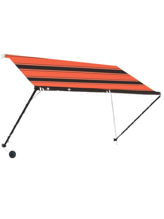 Zatahovací markýza s LED světlem 250 x 150 cm oranžovo-hnědá