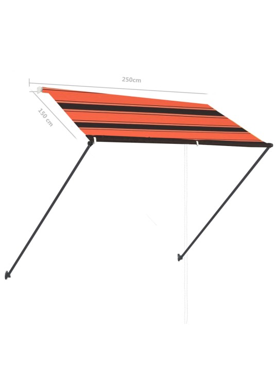 Zatahovací markýza s LED světlem 250 x 150 cm oranžovo-hnědá