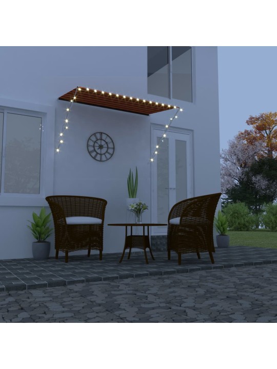Zatahovací markýza s LED světlem 250 x 150 cm oranžovo-hnědá