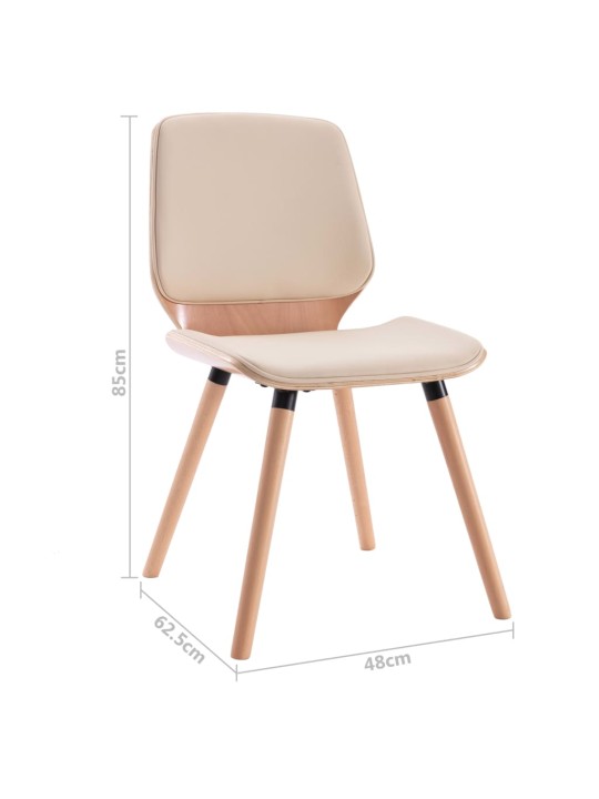Jídelní židle 2 ks krémové umělá kůže