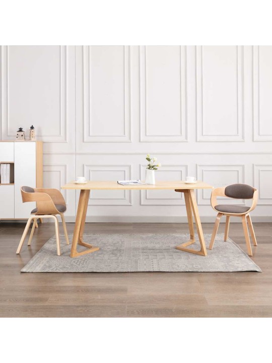 Jídelní židle 2 ks ohýbané dřevo a taupe textil