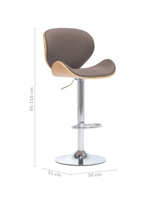 Barová stolička taupe textil
