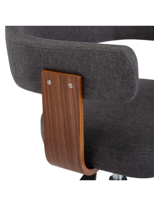 Otočná jídelní židle šedá ohýbané dřevo a textil
