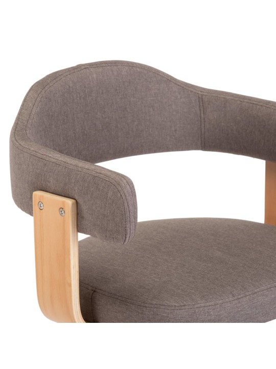Otočná jídelní židle taupe ohýbané dřevo a textil