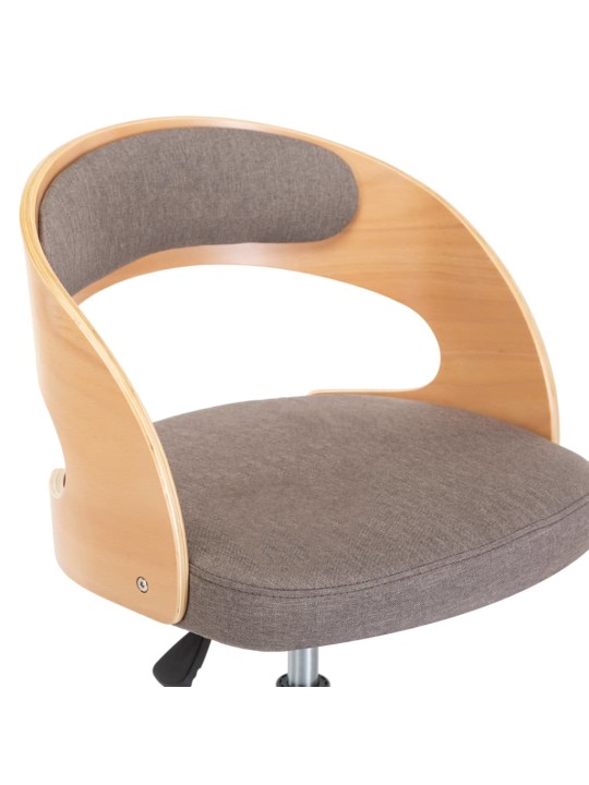 Otočná jídelní židle taupe ohýbané dřevo a textil