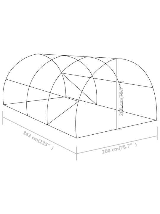 Fóliovník 6,86 m² 3,43 x 2 x 2 m