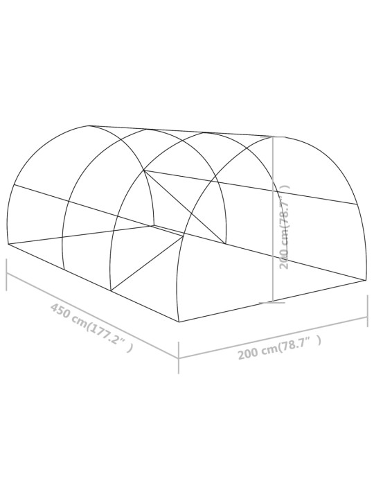 Fóliovník 9 m² 4,5 x 2 x 2 m