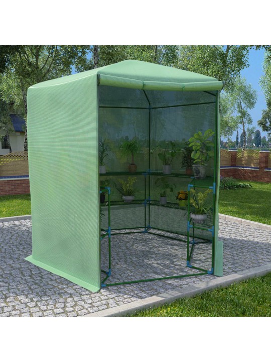 Skleník s policemi ocel 227 x 223 cm
