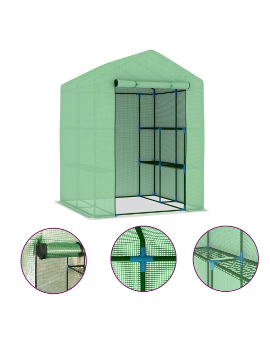 Skleník s policemi ocel 143 x 143 x 195 cm