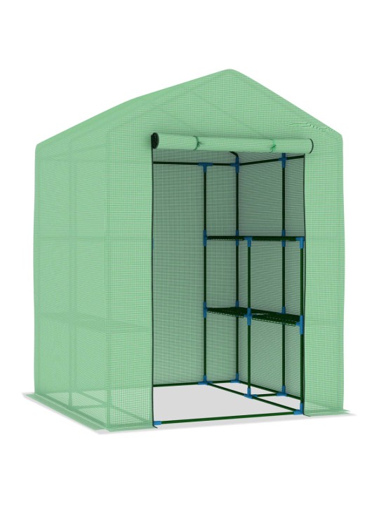 Skleník s policemi ocel 143 x 143 x 195 cm