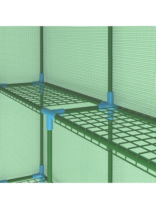 Skleník s policemi ocel 143 x 143 x 195 cm