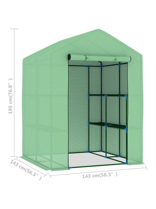 Skleník s policemi ocel 143 x 143 x 195 cm